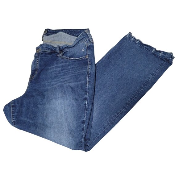 Torrid Mid Rise Slim Boot Jeans Womens Plus Size 22 Short Medium Wash Denim Pant - Picture 1 of 8